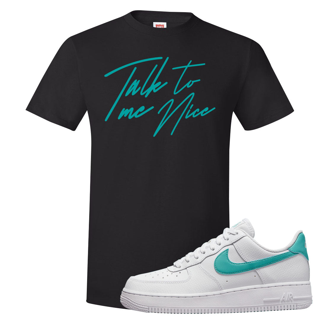 Washed Teal Low 1s T Shirt | Talk To Me Nice, Black
