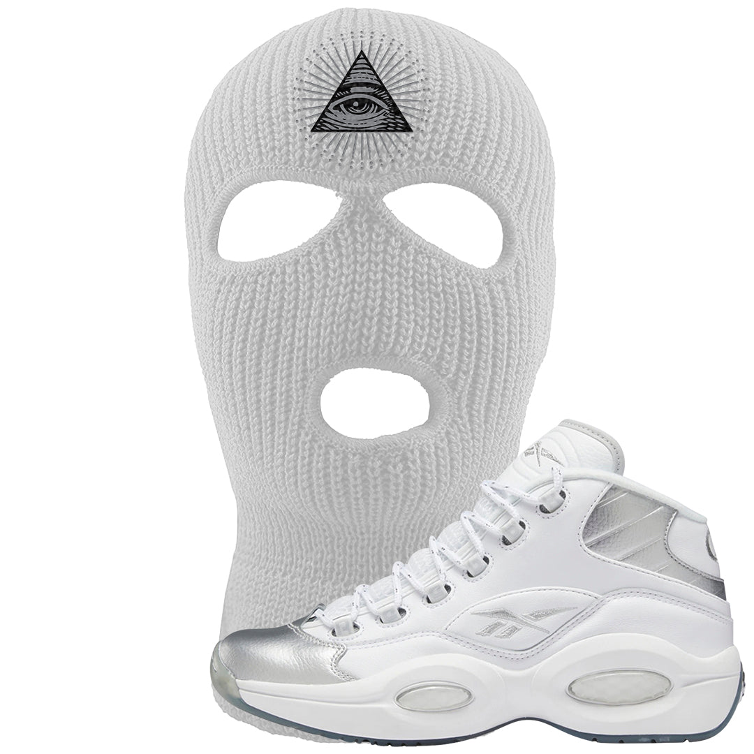 25th Anniversary Mid Questions Ski Mask | All Seeing Eye, White