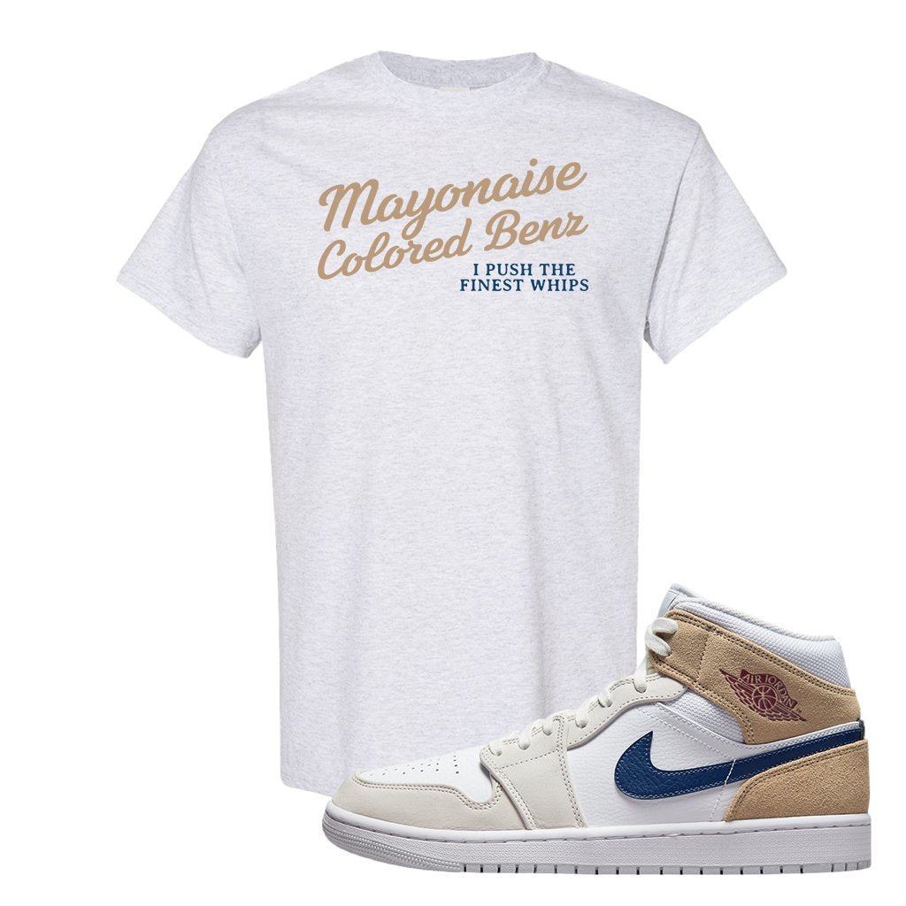 White Tan Navy 1s T Shirt | Mayonaise Colored Benz, Ash