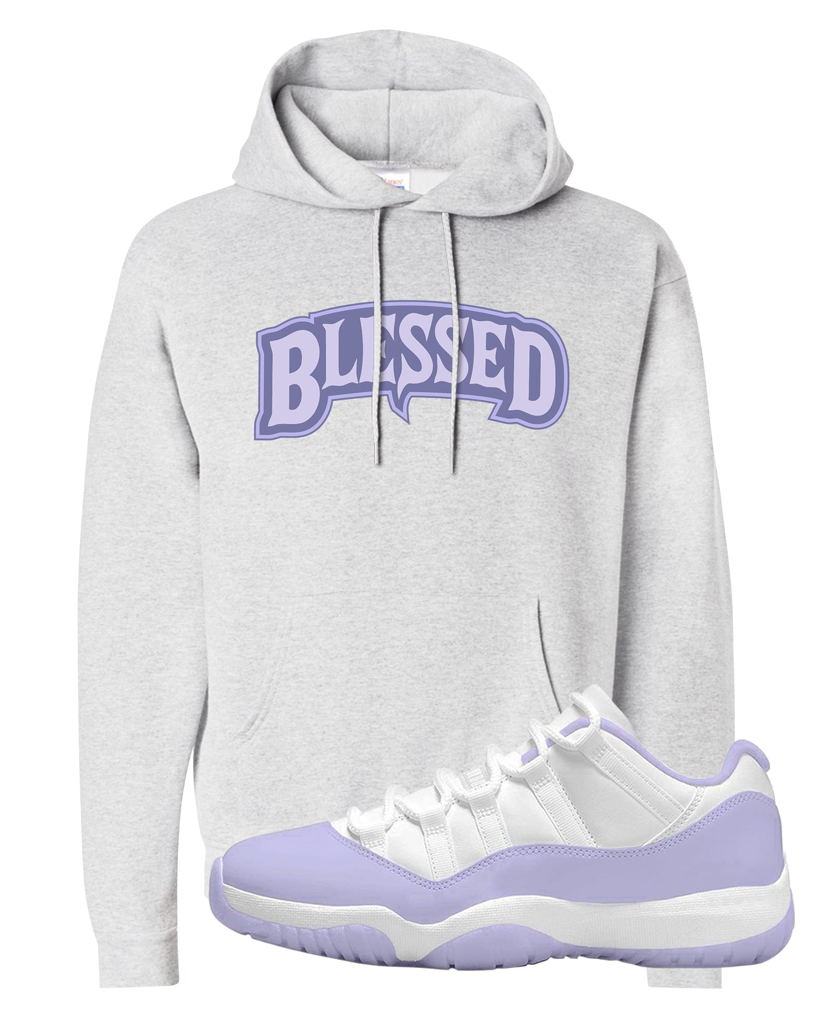 Pure Violet Low 11s Hoodie | Blessed Arch, Ash