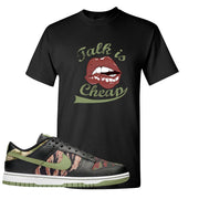 Multi Camo Low Dunks T Shirt | Talk Lips, Black