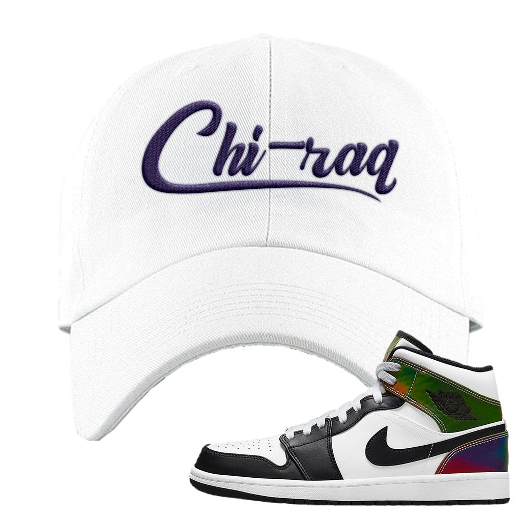 Color Change Mid 1s Dad Hat | Chiraq, White