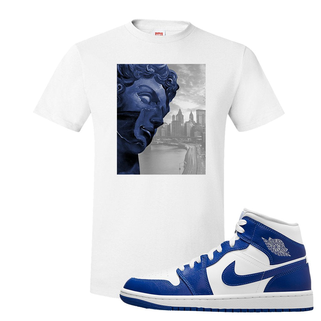 Air Jordan 1 Mid Kentucky Blue T Shirt | Miguel, White