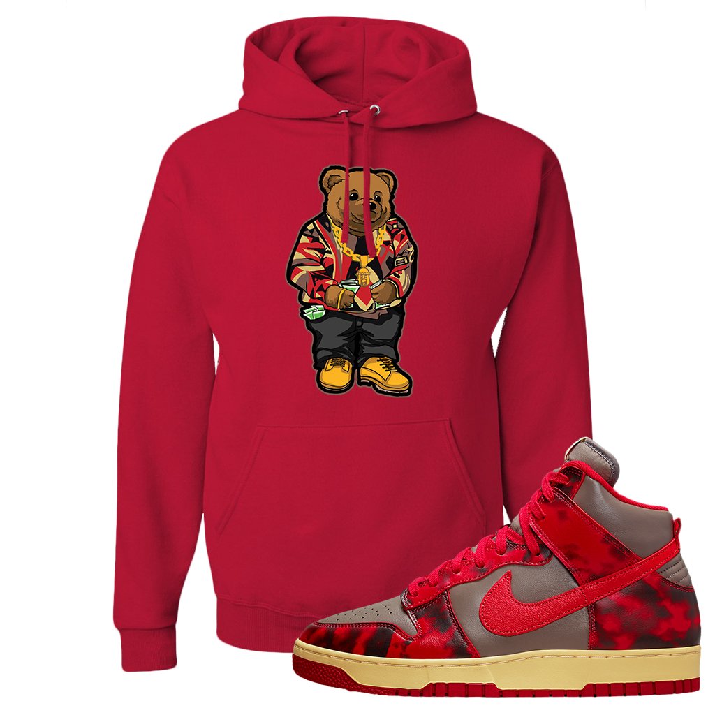 Acid Wash Red 1985 High Dunks Hoodie | Sweater Bear, Red