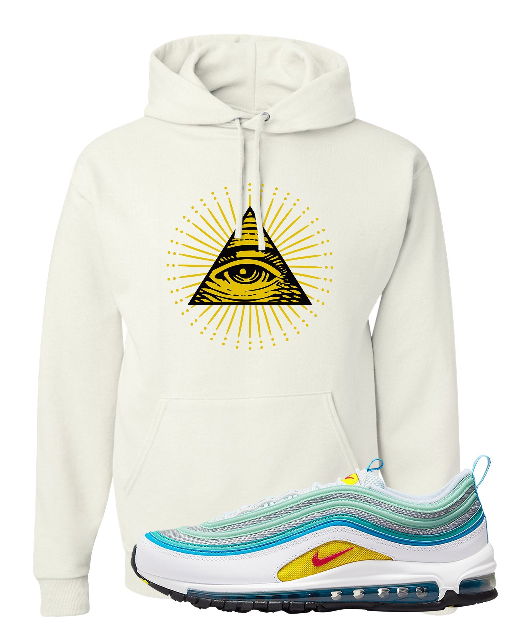 Spring Floral 97s Hoodie | All Seeing Eye, White