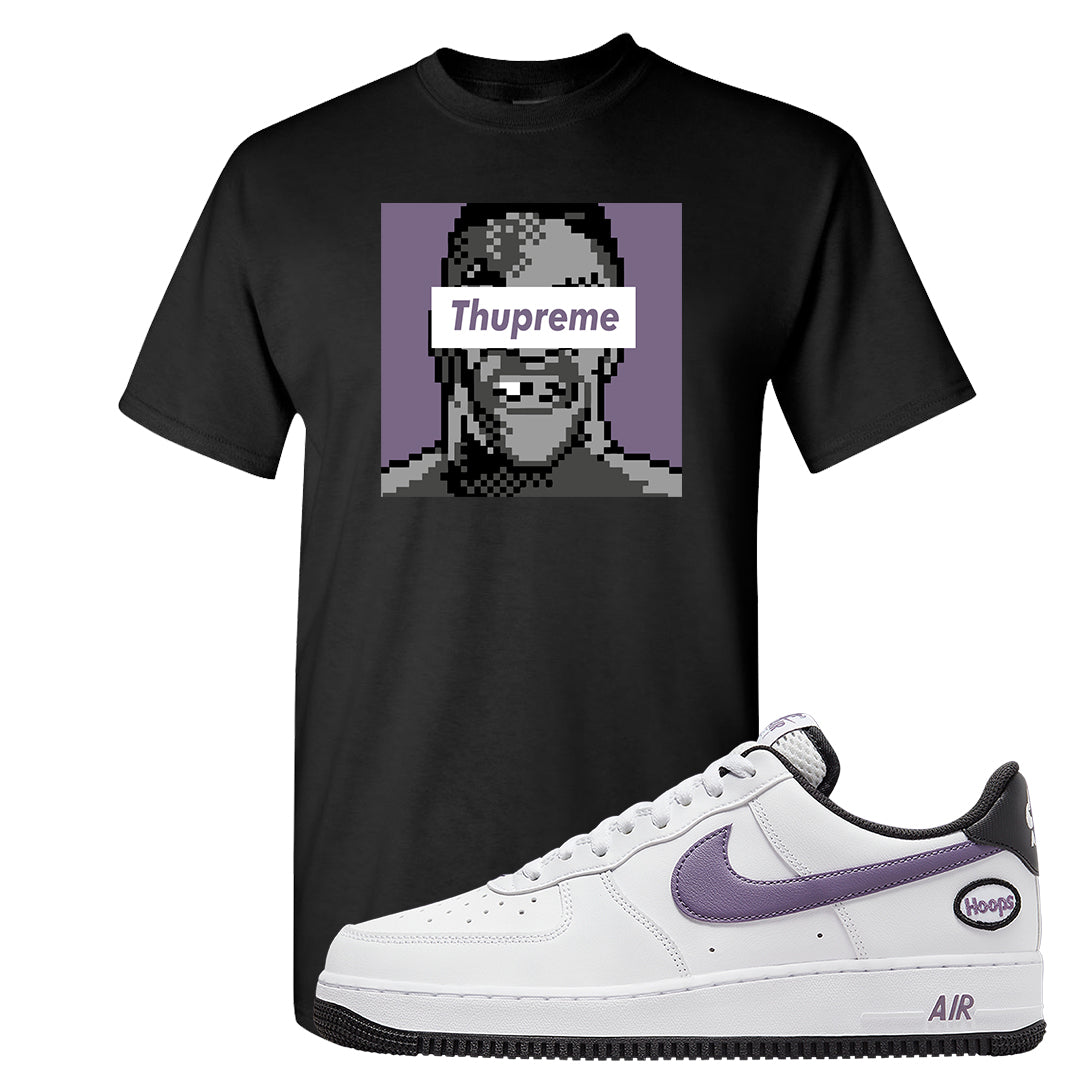 Canyon Purple Hoop AF1s T Shirt | Thupreme, Black