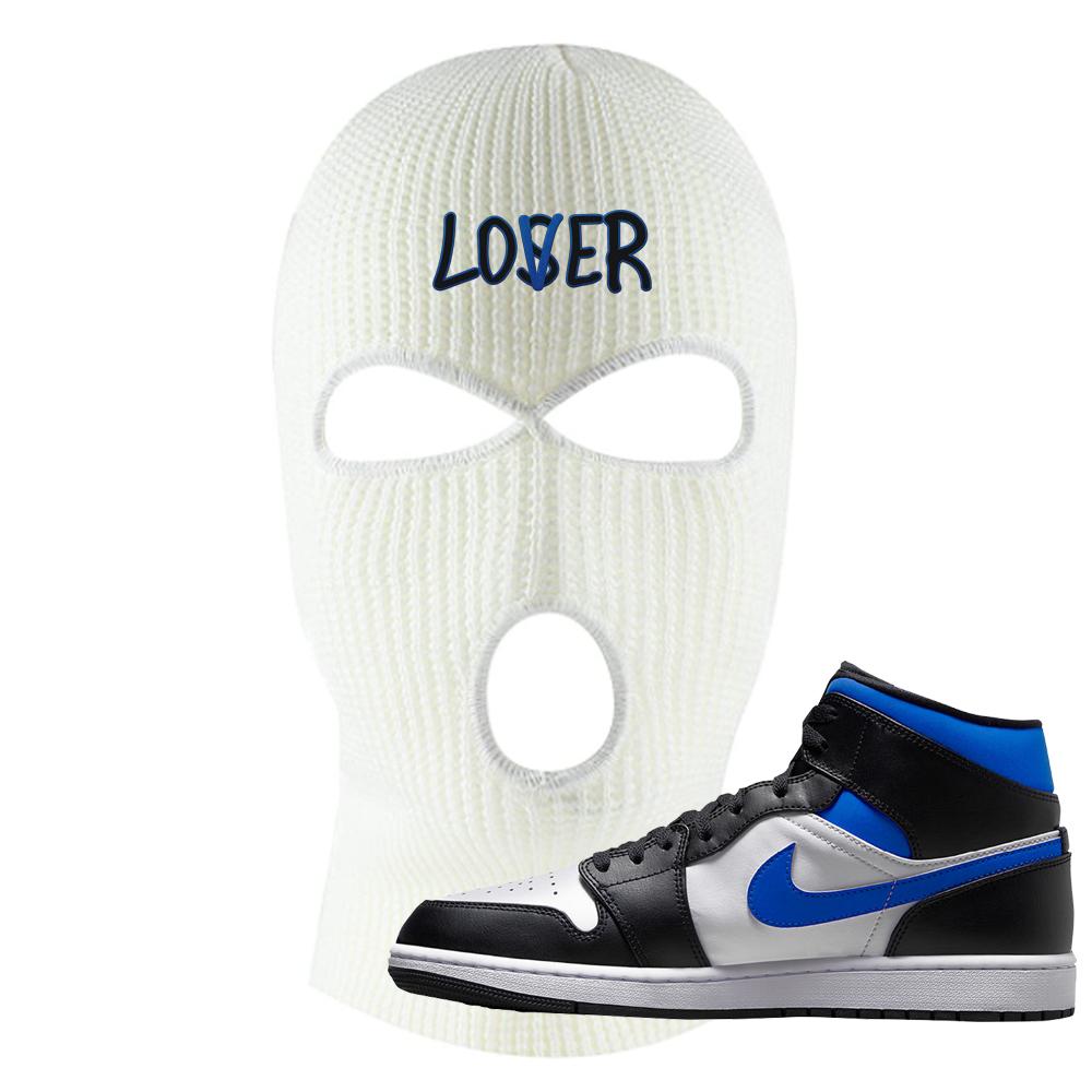 Air Jordan 1 Mid Royal Ski Mask | Lover, White