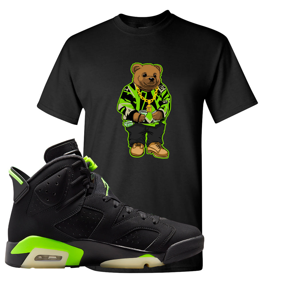 Electric Green 6s T Shirt | Sweater Bear, Black