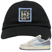 Womens Mountain White Blue AF 1s Dad Hat | I'm Not A Bad Guy, Black
