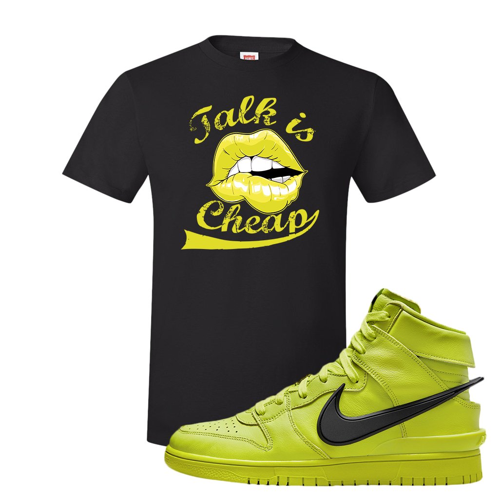Atomic Green High Dunks T Shirt | Talk Lips, Black