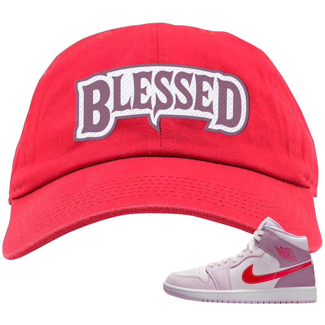 Valentine's Day Mid 1s Dad Hat | Blessed Arch, Red