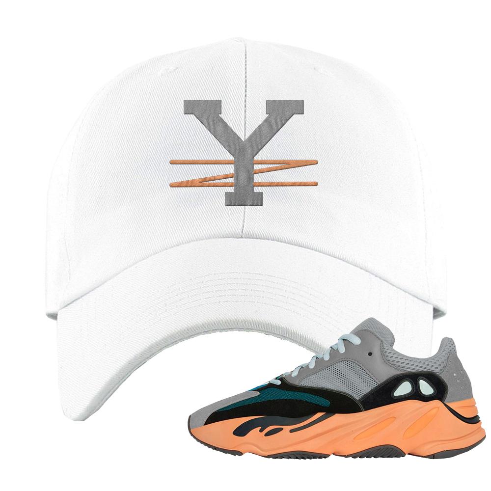Wash Orange 700s Dad Hat | YZ, White