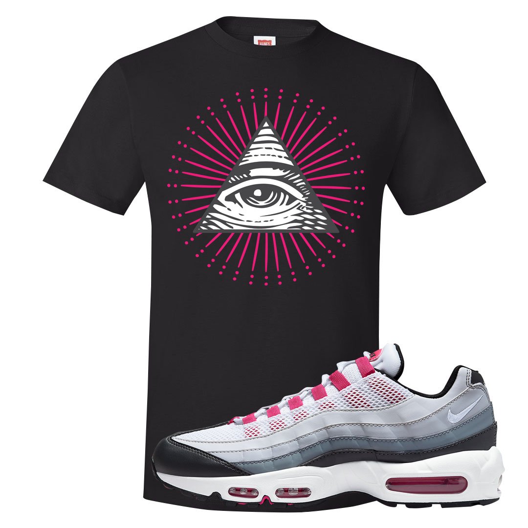 Next Nature Pink 95s T Shirt | All Seeing Eye, Black