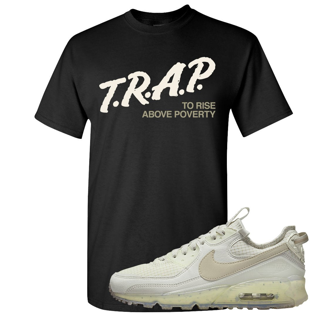 Terrascape Light Bone 90s T Shirt | Trap To Rise Above Poverty, Black