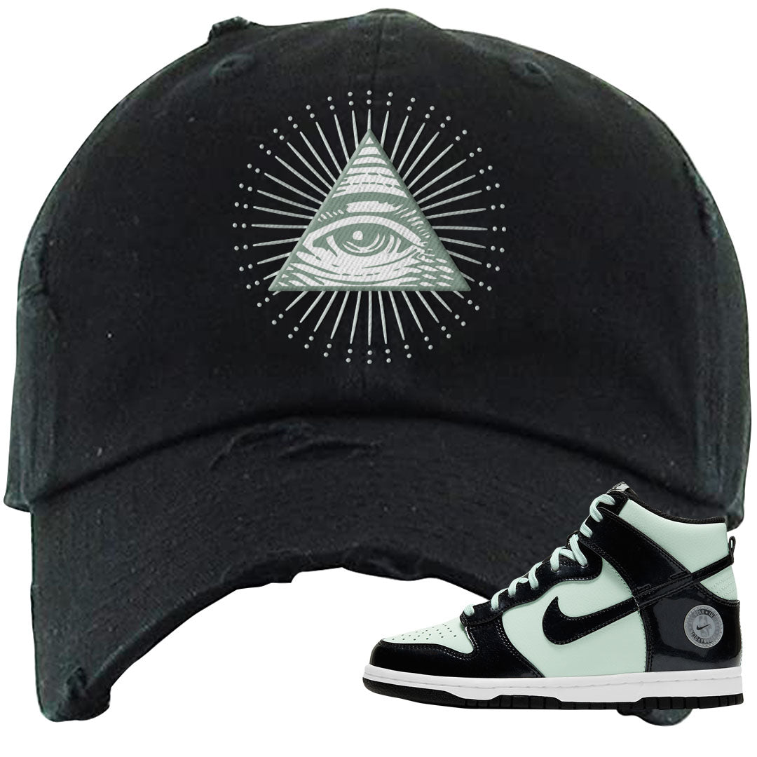 2022 All Star High Dunks Distressed Dad Hat | All Seeing Eye, Black
