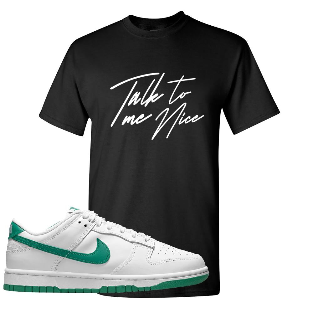 White Green Low Dunks T Shirt | Talk To Me Nice, Black