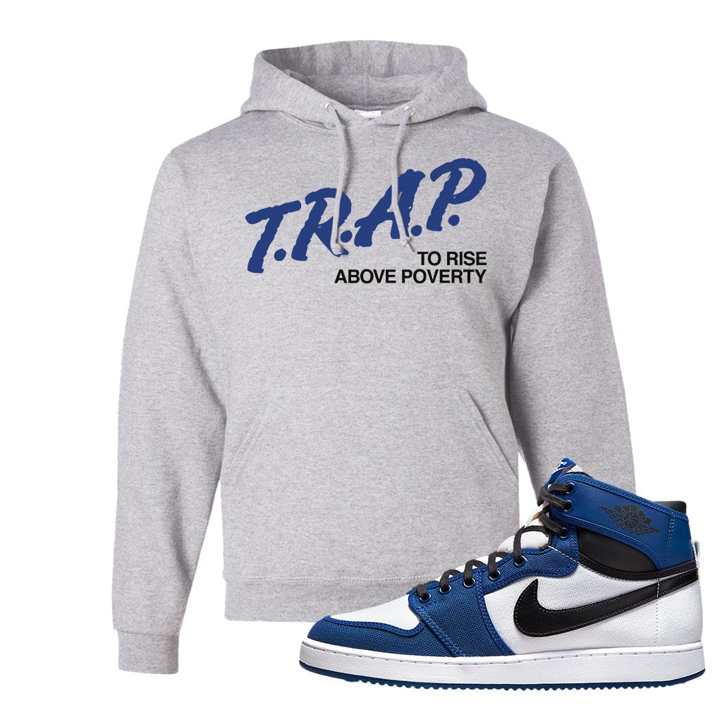 KO Storm Blue 1s Hoodie | Trap To Rise Above Poverty, Ash