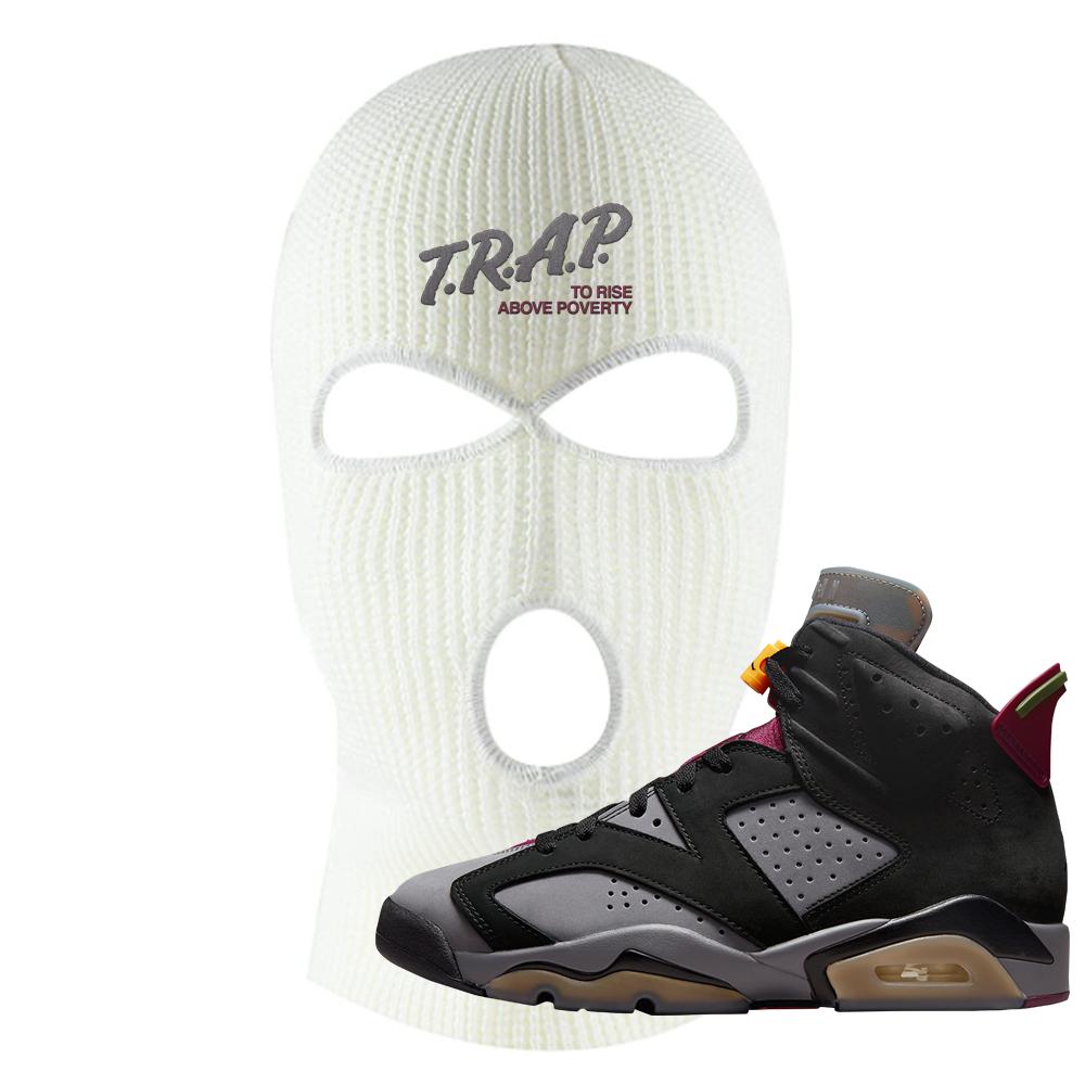 Bordeaux 6s Ski Mask | Trap To Rise Above Poverty, White