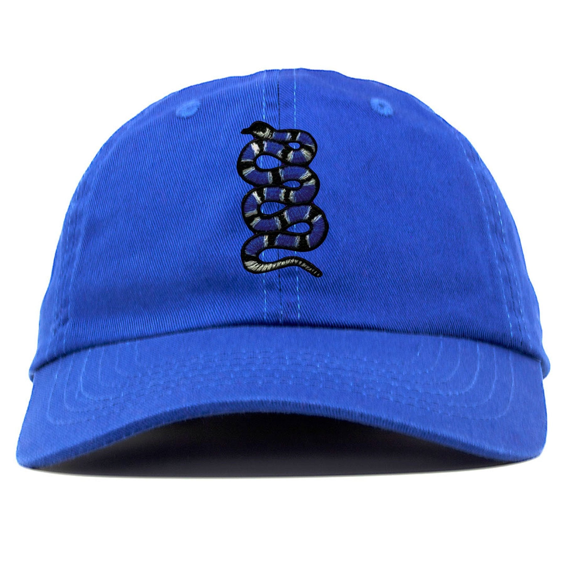 Snakeskin Low Blue 11s Dad Hat | Coiled Snake, Royal Blue