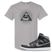 Alternate Shadow Mid 1s T Shirt | All Seeing Eye, Gravel