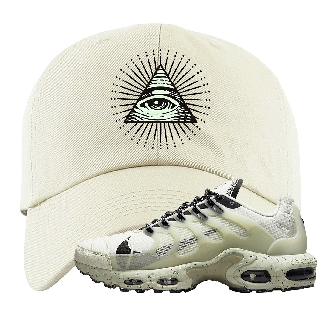 Terrascape Light Bone Pluses Dad Hat | All Seeing Eye, White