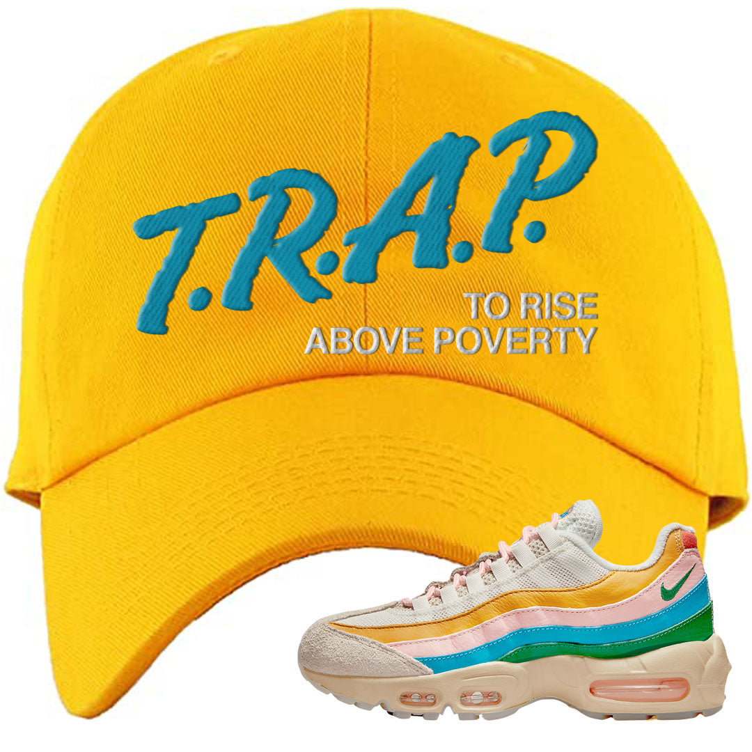 Rise Unity Sail 95s Dad Hat | Trap To Rise Above Poverty, Gold