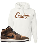 Earthy Brown Mid 1s Hoodie | Crooklyn, White