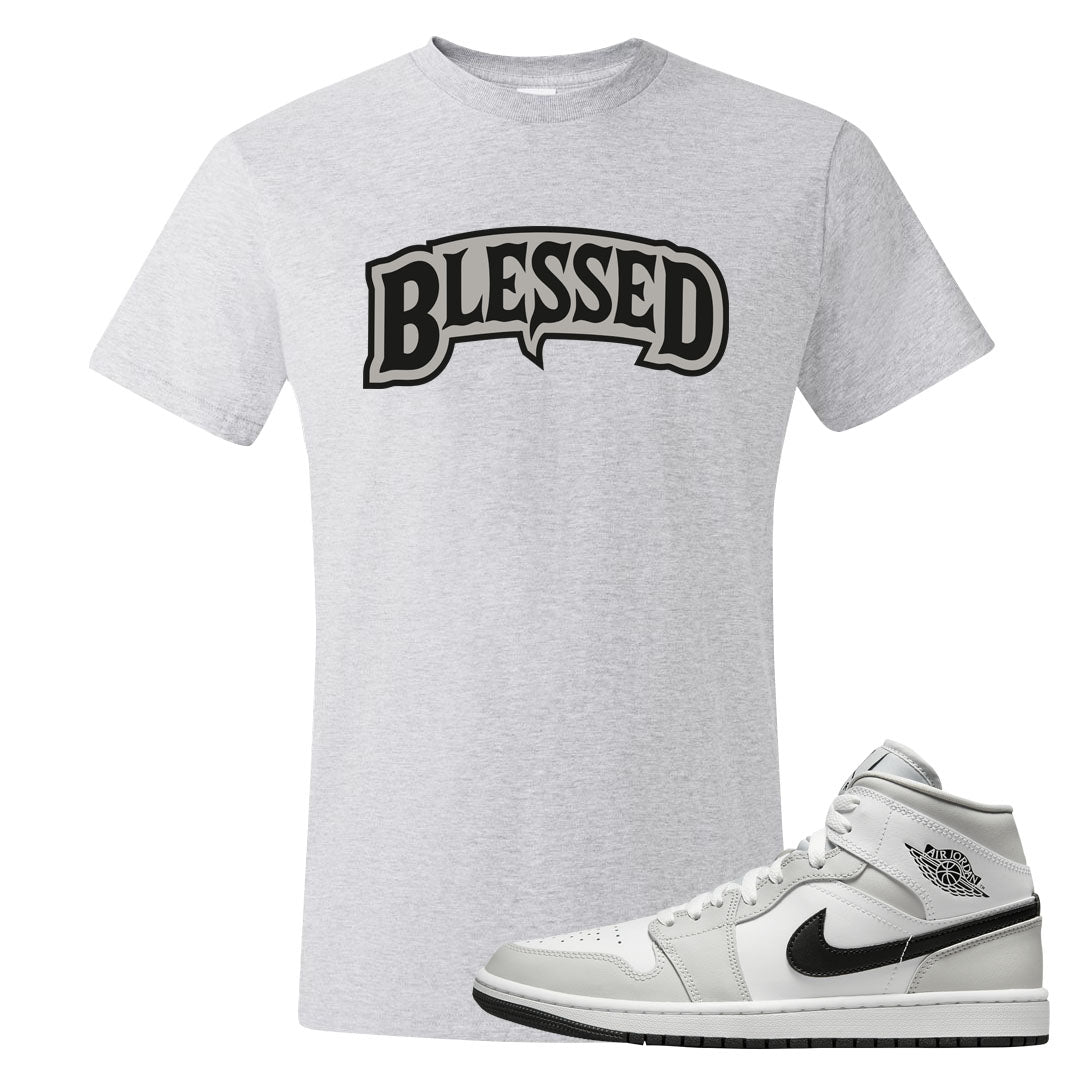 Light Smoke Grey Mid 1s T Shirt | Blessed Arch, Ash