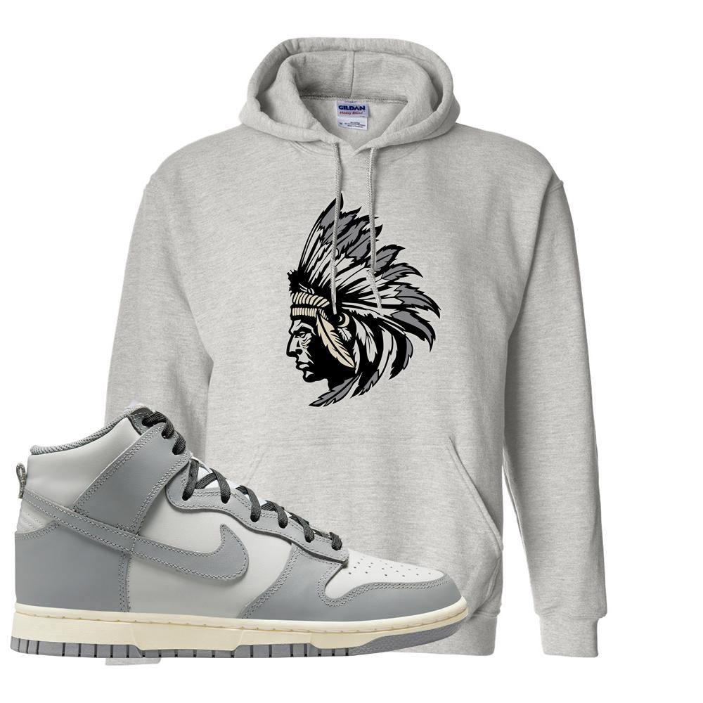 Aged Greyscale High Dunks Hoodie | Indian Chief, Ash