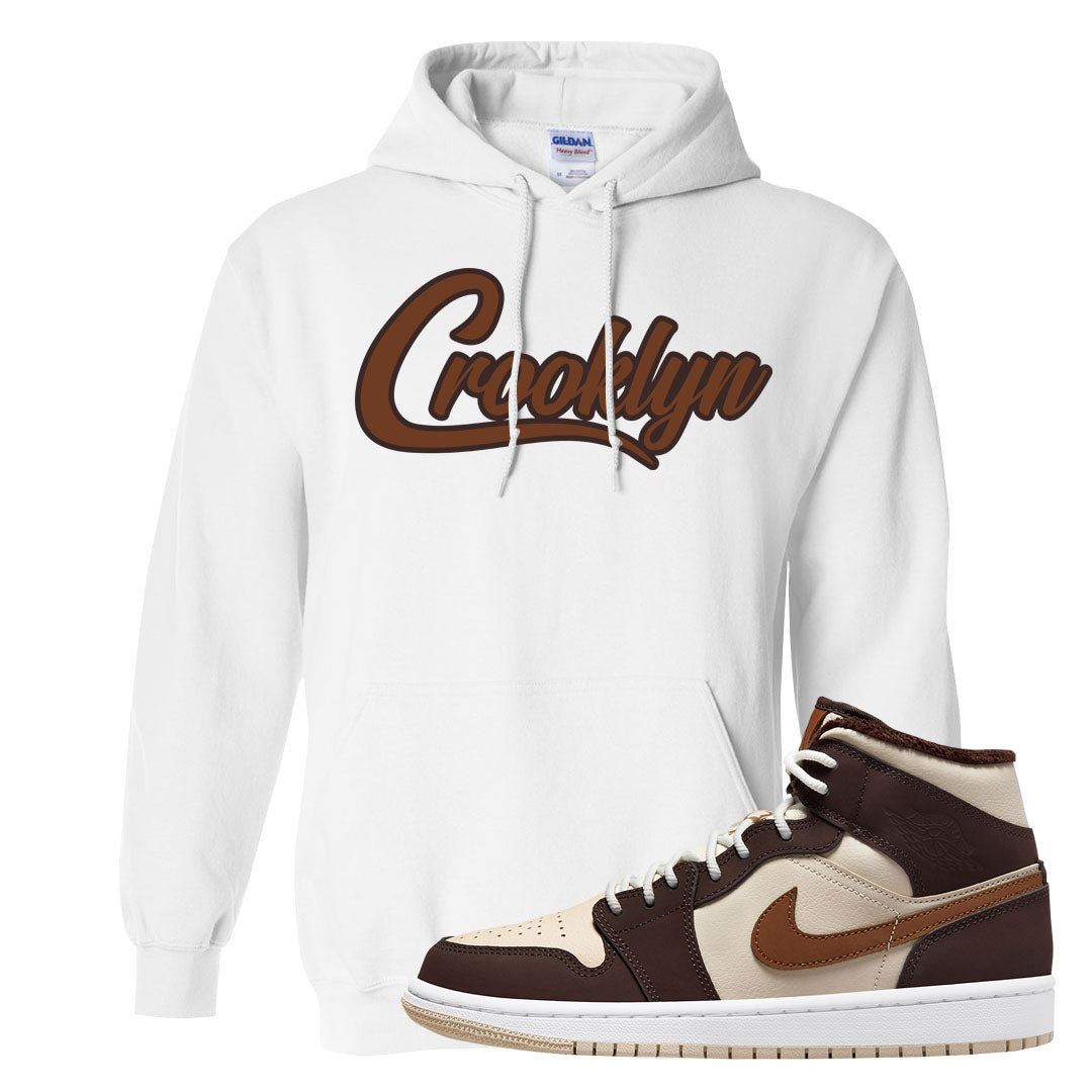 Brown Fleece Mid 1s Hoodie | Crooklyn, White