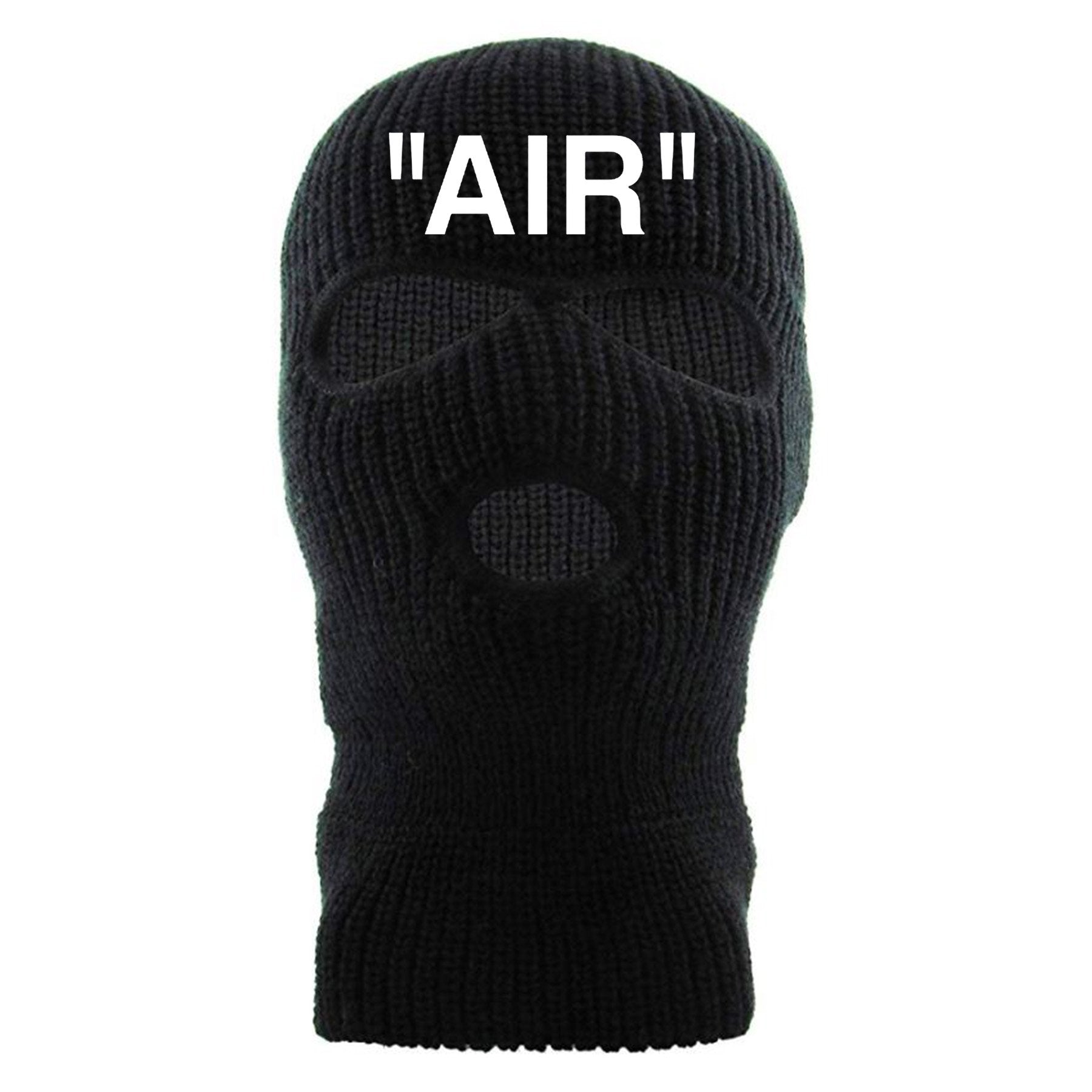 "Air" Black Custom Embroidered 3 Hole Ski Mask