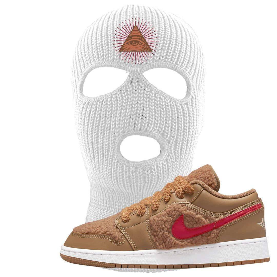 Teddy Bear Low 1s Ski Mask | All Seeing Eye, White