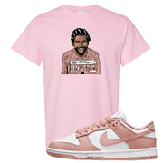 Rose Whisper Low Dunks T Shirt | Escobar Illustration, Light Pink