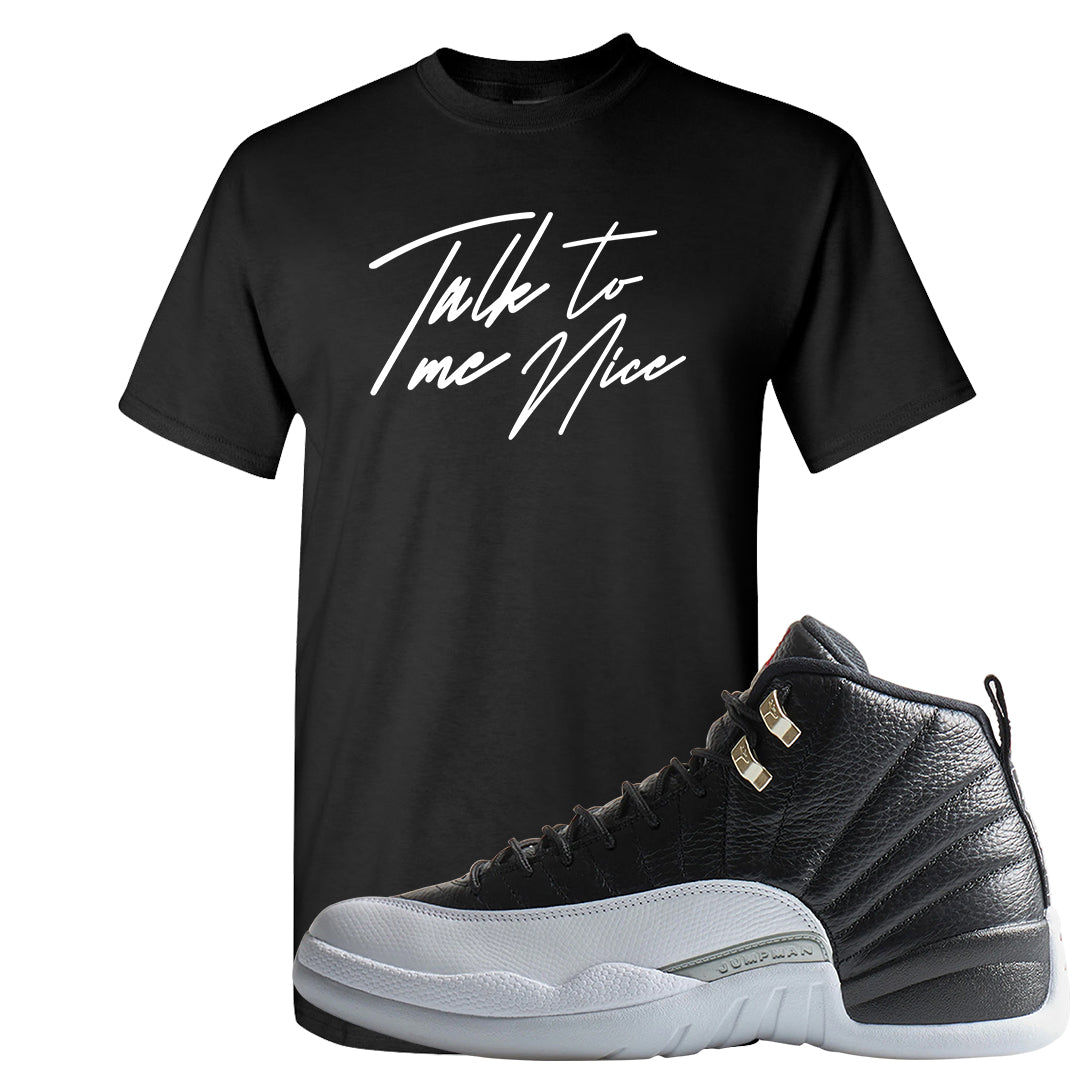 Playoff 12s T Shirt | Talk To Me Nice, Black