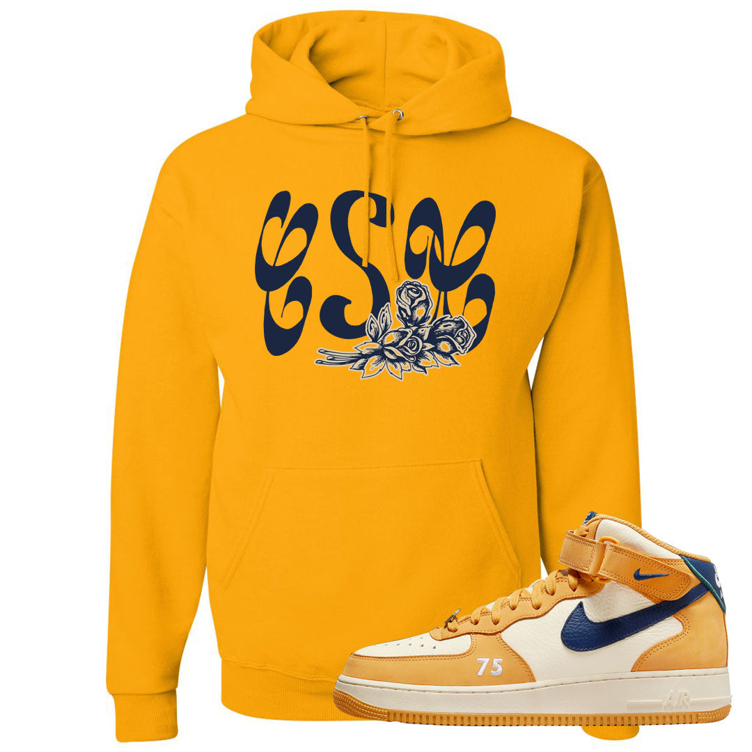 Pollen Paris Mid AF 1s Hoodie | Certified Sneakerhead, Gold