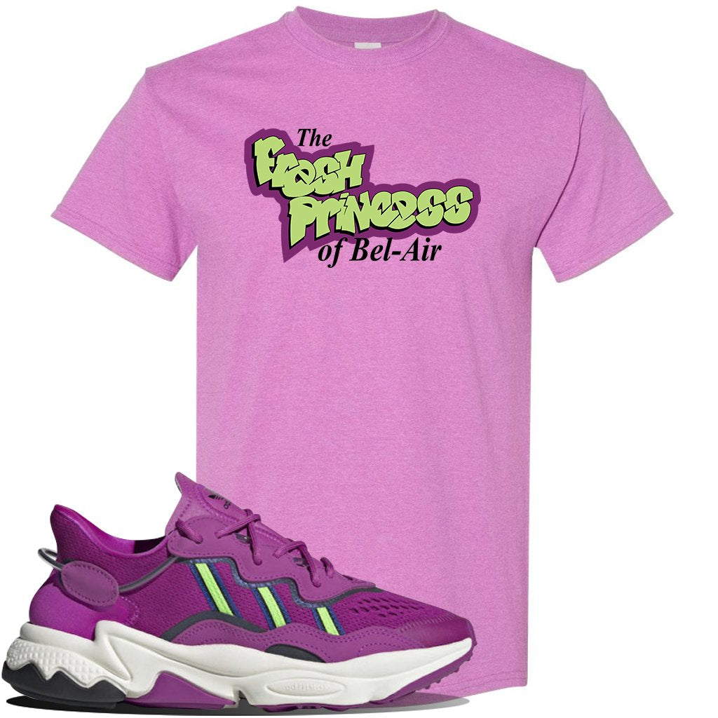 Ozweego Vivid Pink Sneaker Heather Radiant Orchid T Shirt | Tees to match Adidas Ozweego Vivid Pink Shoes | Fresh Princess of Bel Air