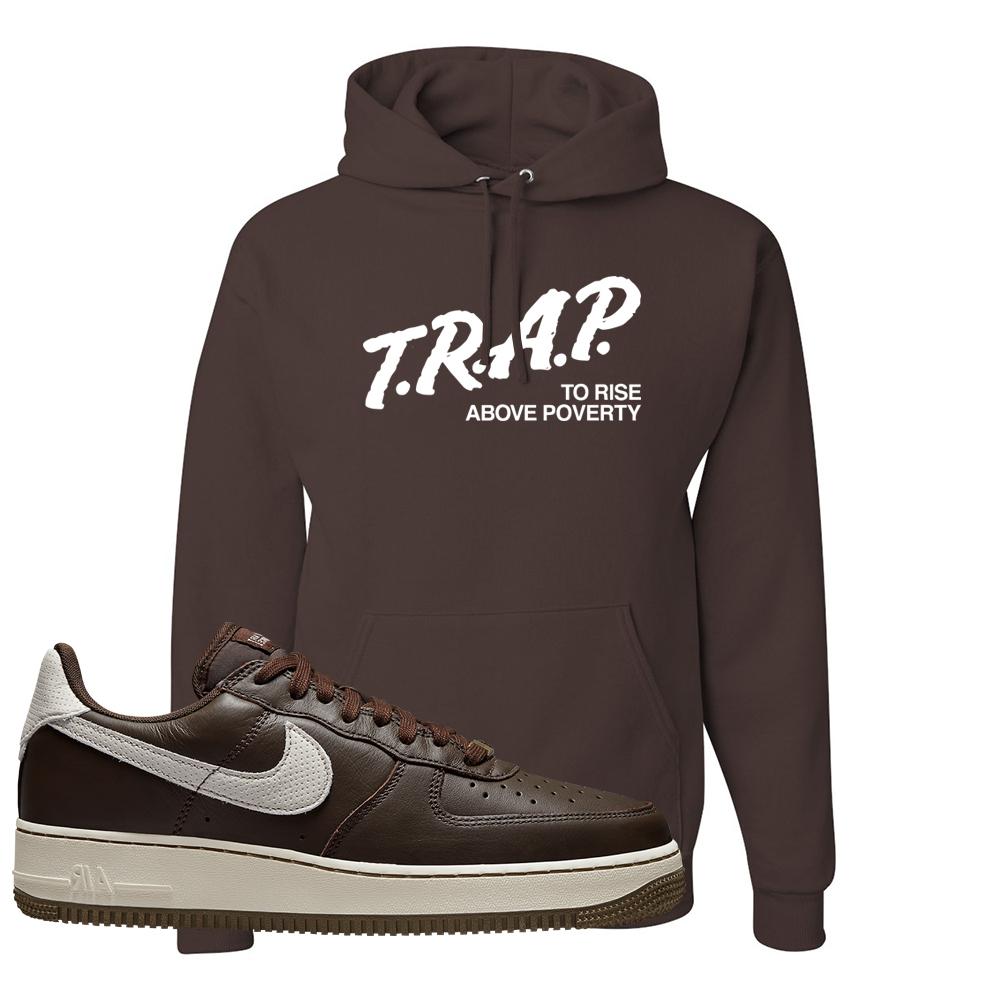 Dark Chocolate Leather 1s Hoodie | Trap To Rise Above Poverty, Dark Chocolate