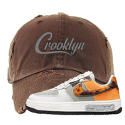 Tortoise Shell AF 1s Distressed Dad Hat | Crooklyn, Brown