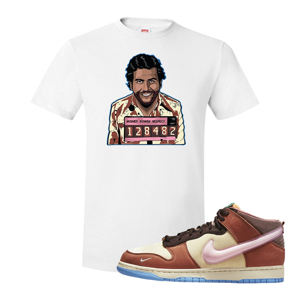 Chocolate Milk Mid Dunks T Shirt | Escobar Illustration, White