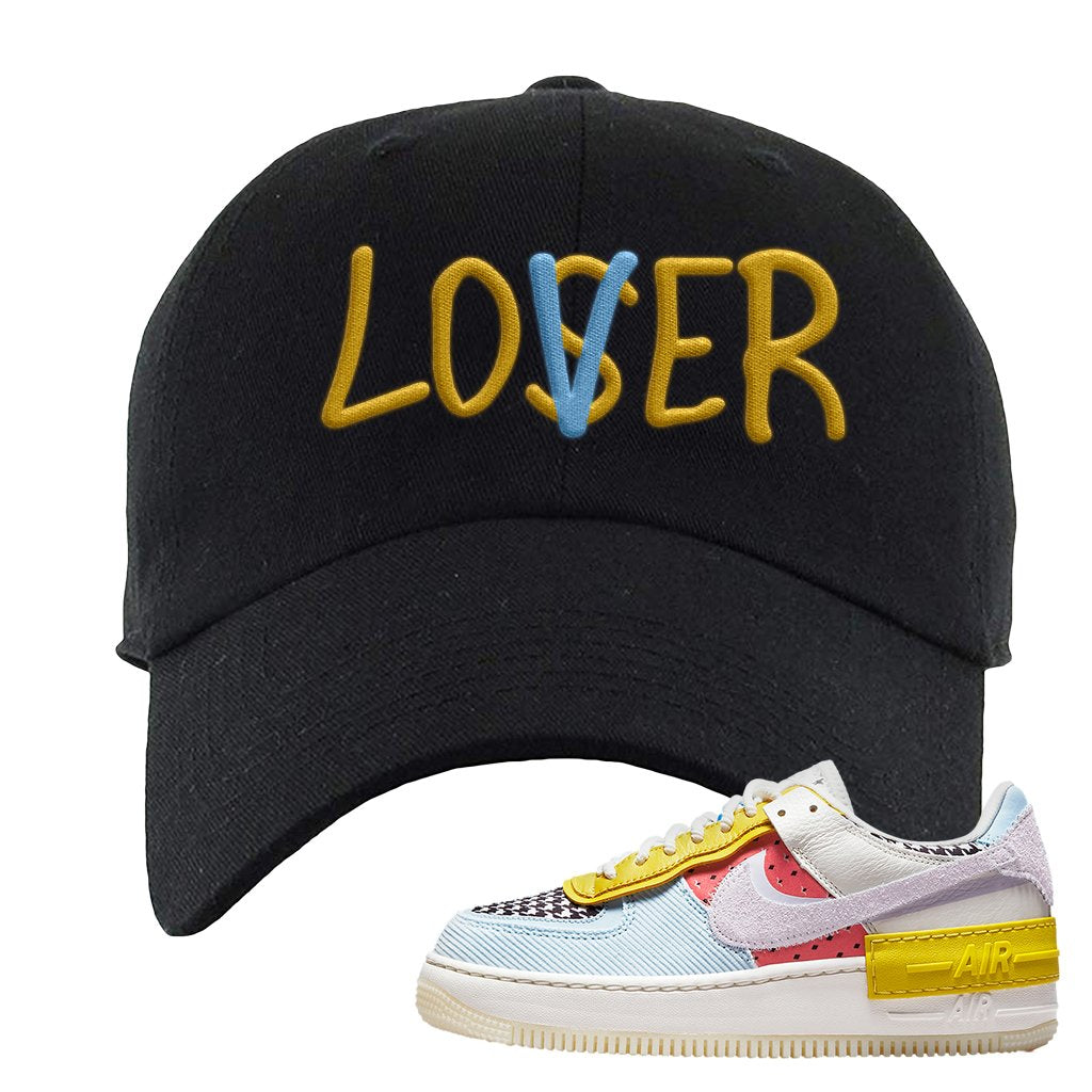 Air Force 1 Shadow Multi-Color Dad Hat | Lover, Black