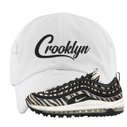 Zebra Golf 97s Distressed Dad Hat | Crooklyn, White