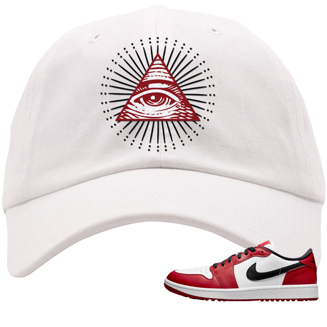 Chicago Golf Low 1s Dad Hat | All Seeing Eye, White