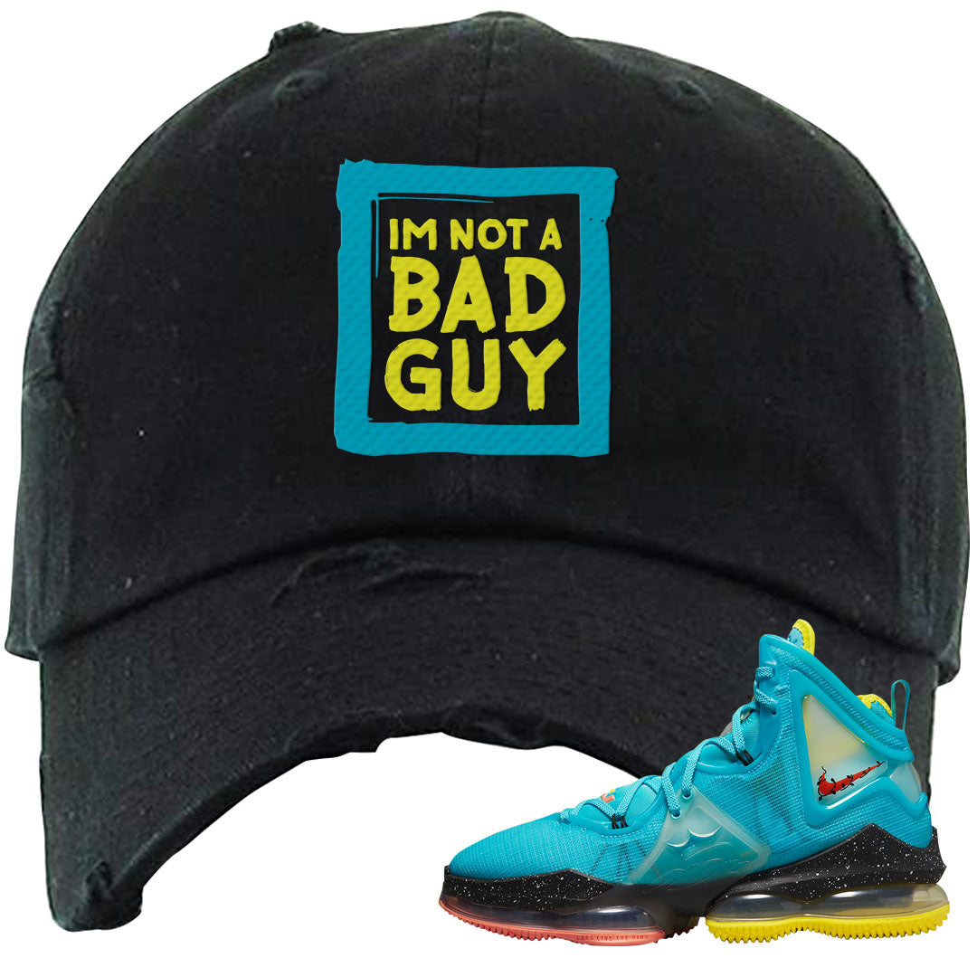 South Beach Christmas Bron 19s Distressed Dad Hat | I'm Not A Bad Guy, Black
