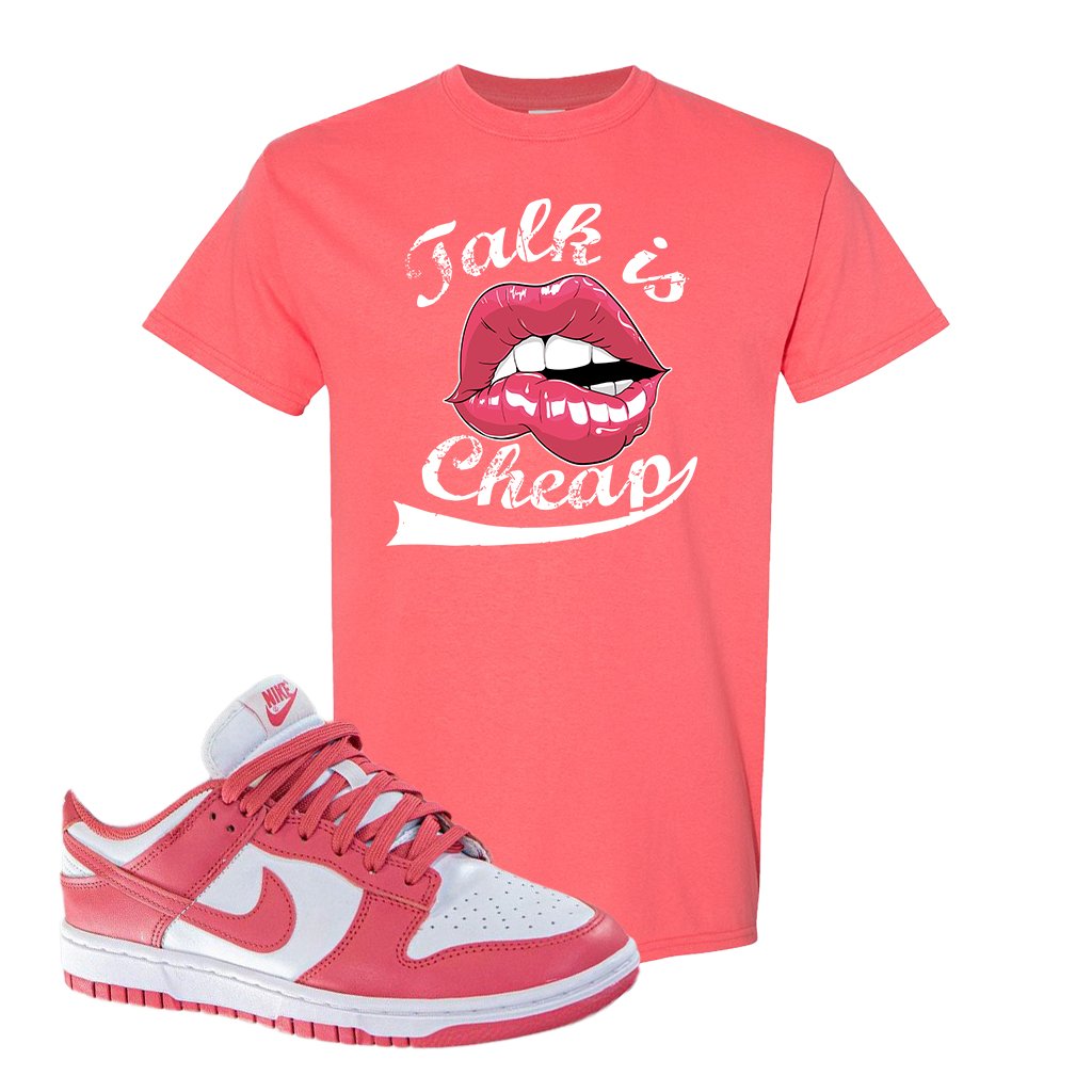 Archeo Pink Low Dunks T Shirt | Talk Lips, Coral Silk