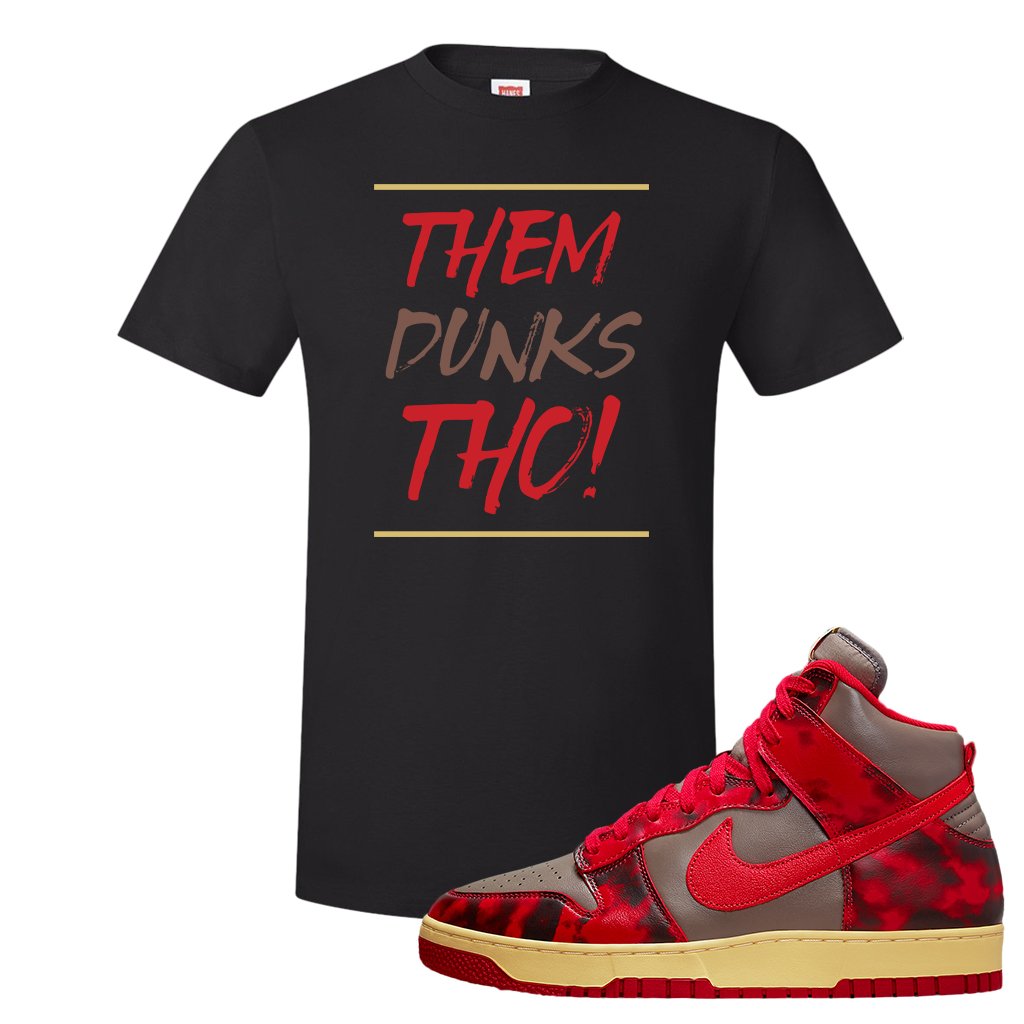 Acid Wash Red 1985 High Dunks T Shirt | Them Dunks Tho, Black