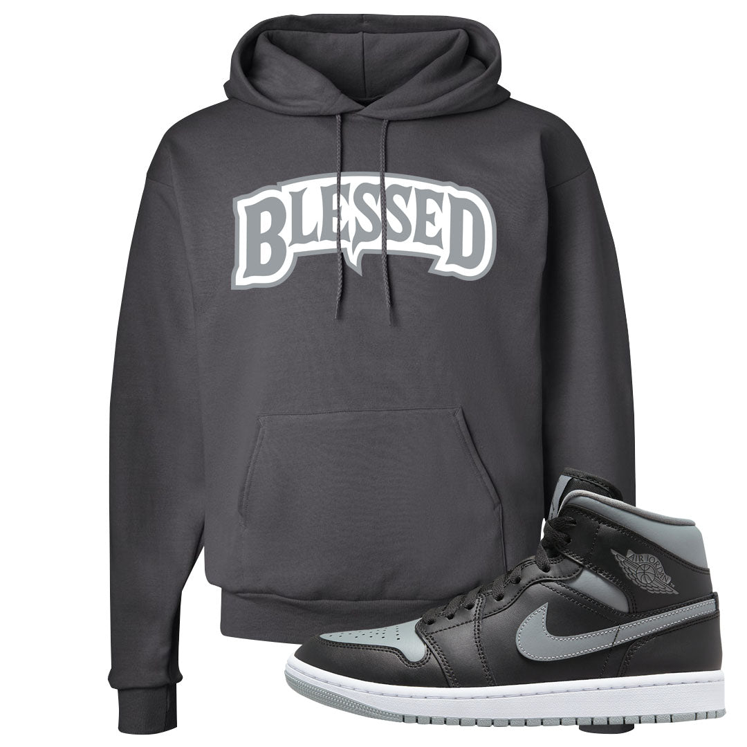 Alternate Shadow Mid 1s Hoodie | Blessed Arch, Smoke Grey