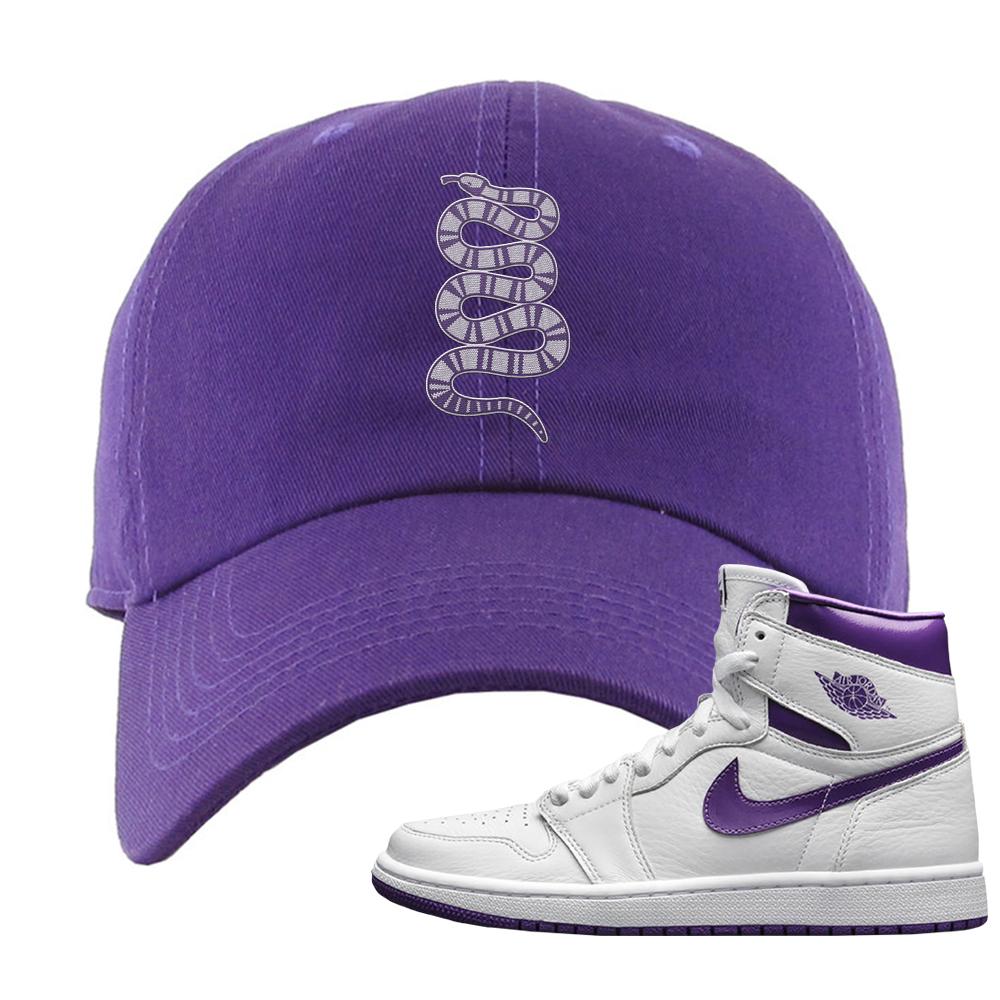 Air Jordan 1 Metallic Purple Dad Hat | Coiled Snake, Purple