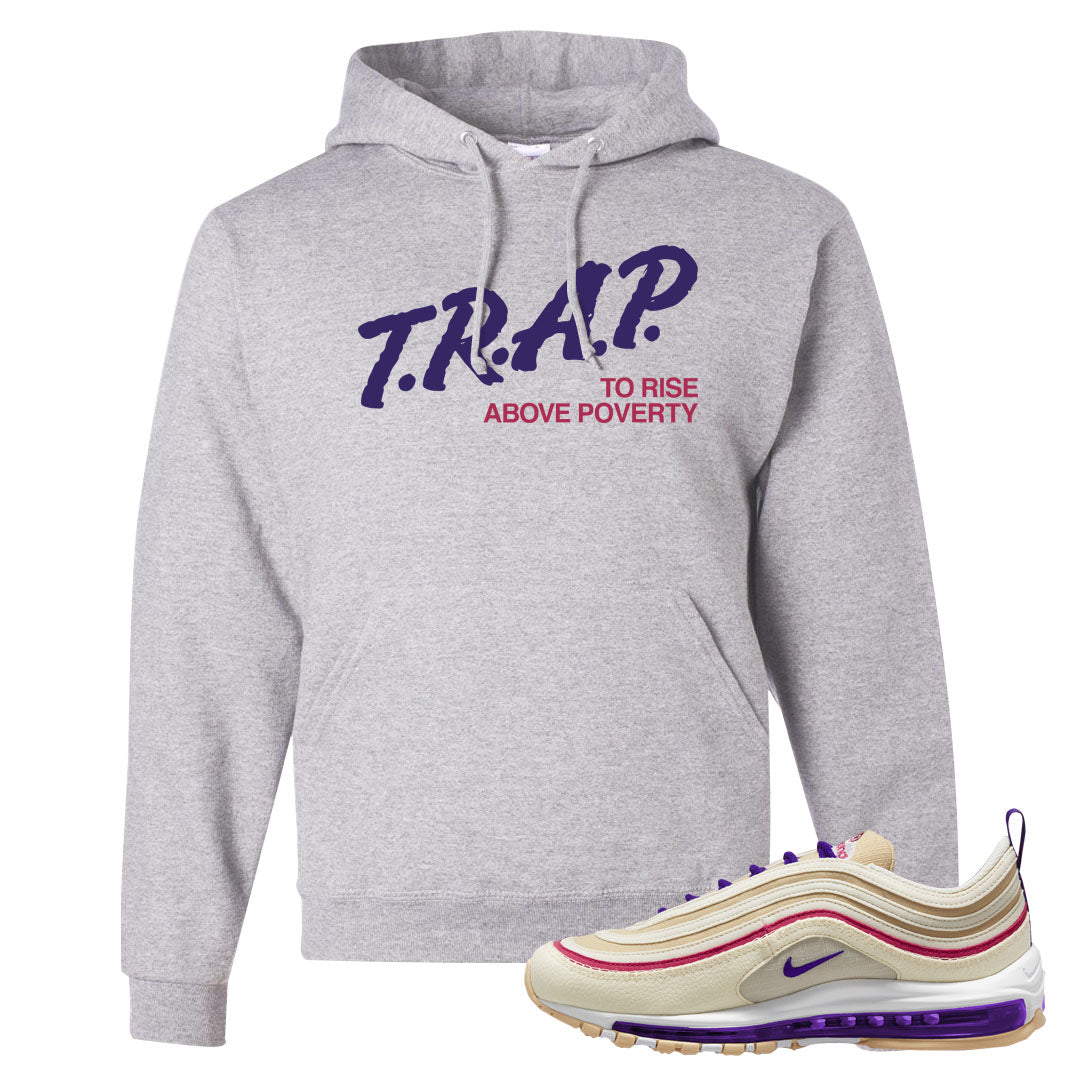 Sprung Sail 97s Hoodie | Trap To Rise Above Poverty, Ash