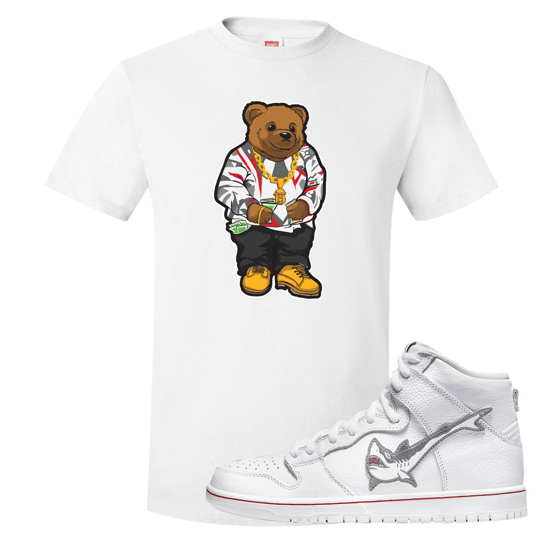 Shark High Dunks T Shirt | Sweater Bear, White