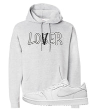 Triple White Golf Low 1s Hoodie | Lover, Ash